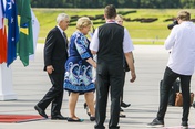 Arrival of Norwegian Prime Minister Erna Solberg at the Hamburg Airport.