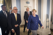 Federal Chancellor Angela Merkel welcomes Malcolm Turnbull, Prime Minister of Australia, for a bilateral meeting.
