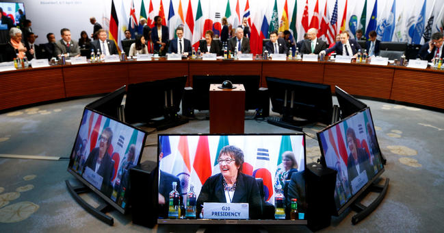 Bundeswirtschaftsministerin Brigitte Zypries beim Treffen der G20-Digitalminister in Düsseldorf.   