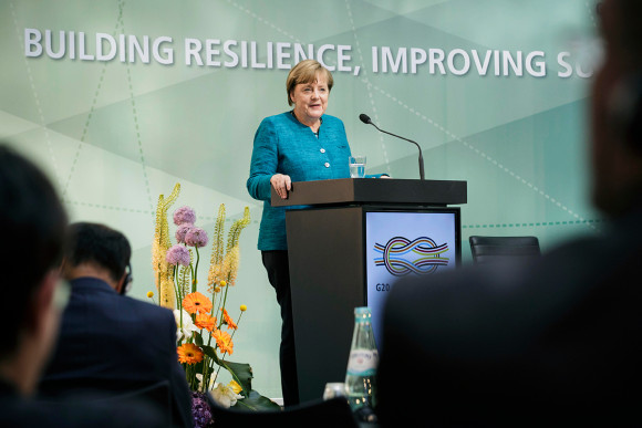 Bundeskanzlerin Angela Merkel bei der G20 Dialogveranstaltung Labour 20