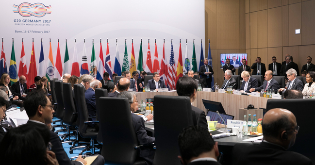 Foreign Minister Sigmar Gabriel opens the G20 meeting in Bonn