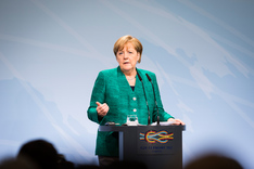 Chancellor Angela Merkel speaks at the final press conference of the G20 summit. (refer to: Together we can achieve more)