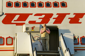 The Prime Minister of India, Narendra Modi, arrives at Hamburg Airport. 