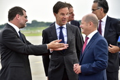 The Prime Minister of the Netherlands, Mark Rutte, arrives at Hamburg Airport.