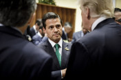 Mexican President Enrique Peña Nieto in conversation with US President Donald Trump.