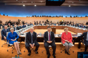 Group photo of the G20 heads of state and government and other participants before the start of the first working session. 