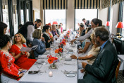 The accompanying partners lunch in a fish restaurant in the harbour.