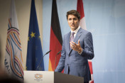 Justin Trudeau, Prime Minister of Canada, holds a press conference following the G20 summit.