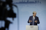 Italian Prime Minister Paolo Gentiloni holds a press conference following the G20 summit.